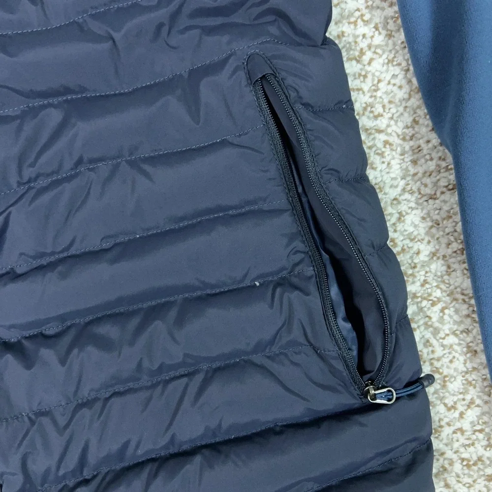 The North Face Jacket Mens Medium Blue Hooded Down 700 Puffer Softshell Trevail